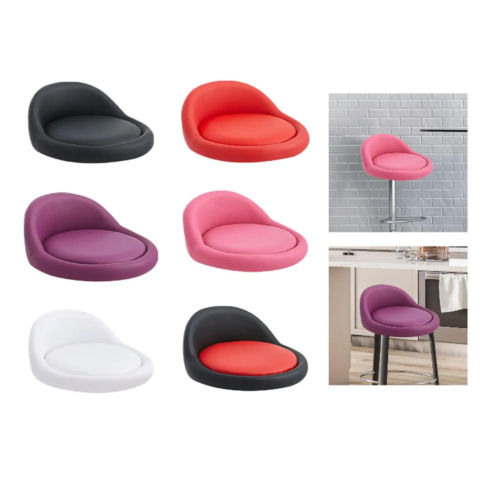 Tabouret rond en cuir PU, fourniture de cuisine, confortable, facile à nettoyer, diamètre 38 cm, accessoire