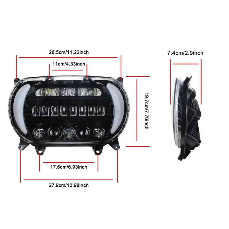 Picture 5: LED Headlight with Running/Turn Signals Fit for  Touring Road Glide 2015 2016 2017 2018 2019 2020