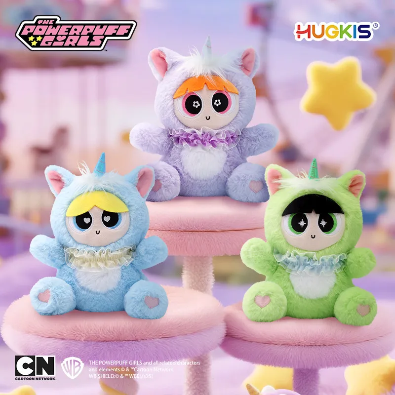 

Плюшевая игрушка HUGKIS Powerpuff Girls Unicorn Series, милый брелок-подвеска для сумки, аниме-аксессуар, кавайная аниме-кукла, подарок-сюрприз