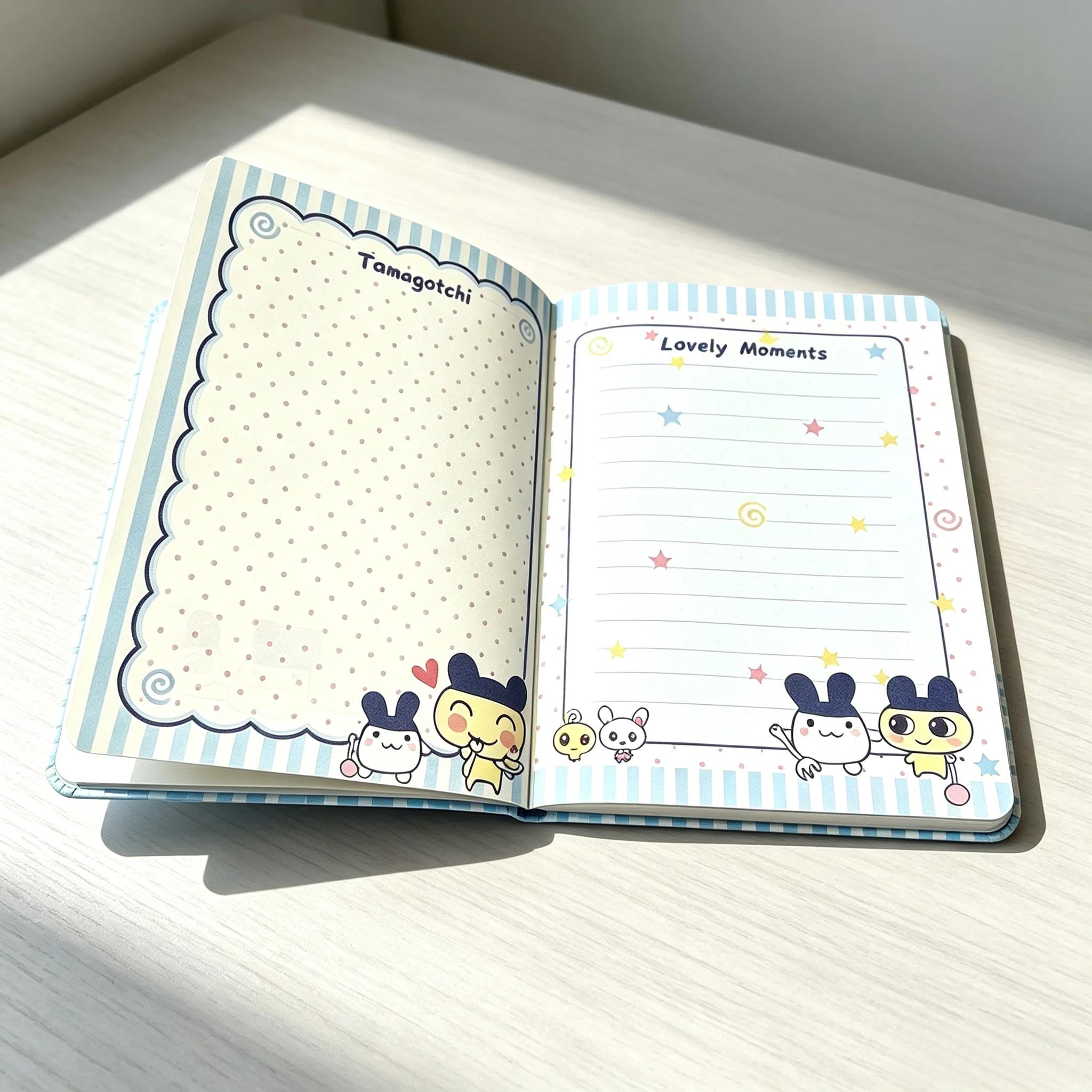 Tamagotchi Mami leather notebook, cute colorful pages diary, illustrated planner, student memo pad, must-have for students view 5