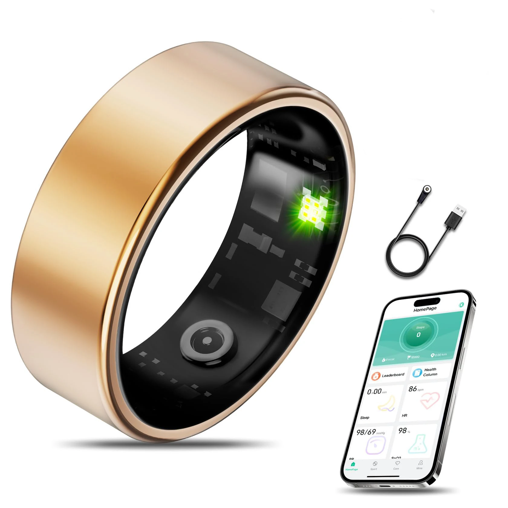 

Умное кольцо для здоровья для женщин и мужчин, фитнес-трекер с пульсометром, кислородом в крови, кровяным давлением, мониторингом сна, подсчетом шагов