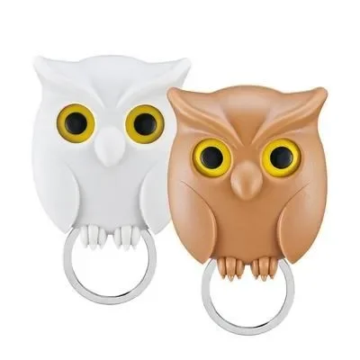 1/3pcs Scary Night Owl Magnetic Key Hooks Adhesive Hold Keychain Key Hanger Will Open Eyes Wall Decorative Hook for Kitchen Home