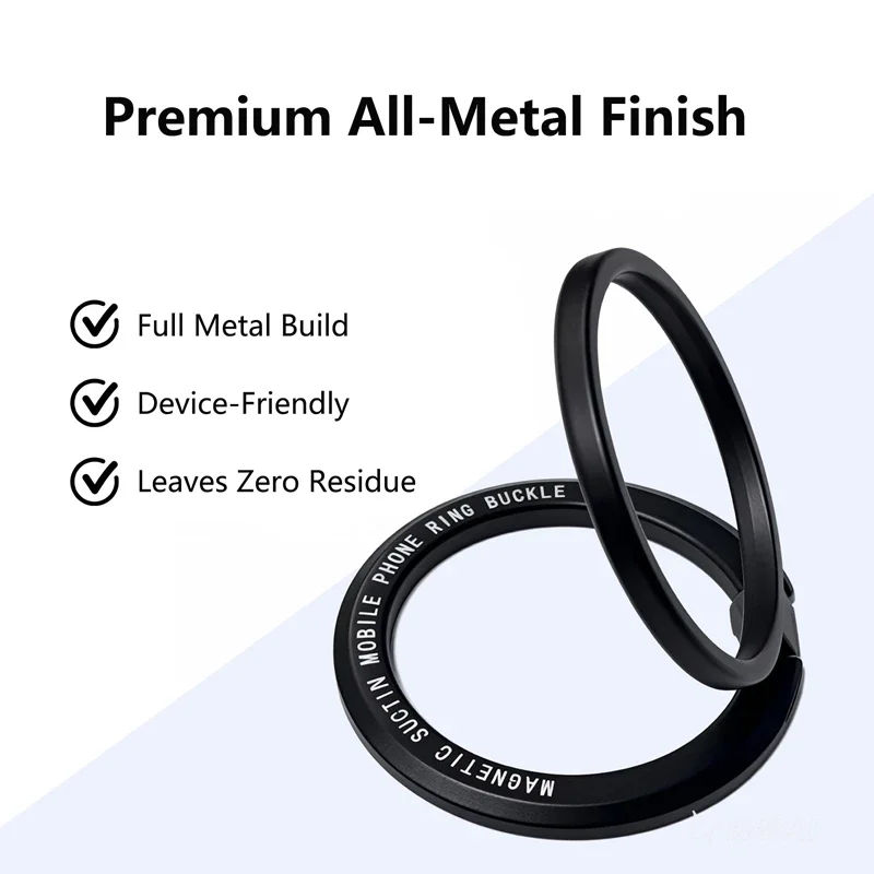 

Magnetic Cell Phone Ring Holder Mobile Phone Bracket Removable Cell Phone Grip Kickstand for iPhone MagSafe Samsung Xiaomi