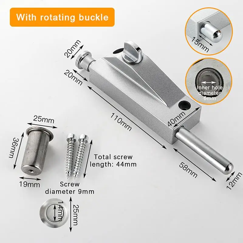 Aluminum Alloy Floor-standing Mortise Lock Glass Door Spring Bolt Lock Floor Bolt Lock For FramKnob Style