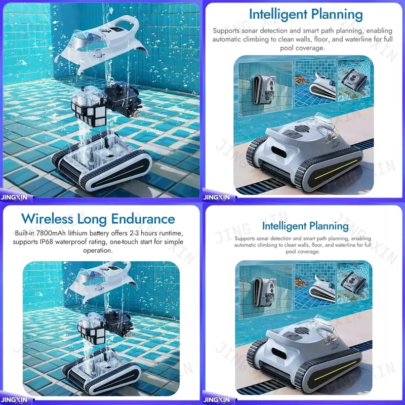 custom for Automatic Robot Pool Cleaner High Efficiency Swimming Pool Cleaning Tool with Filter System Wireless Smart Vacuum