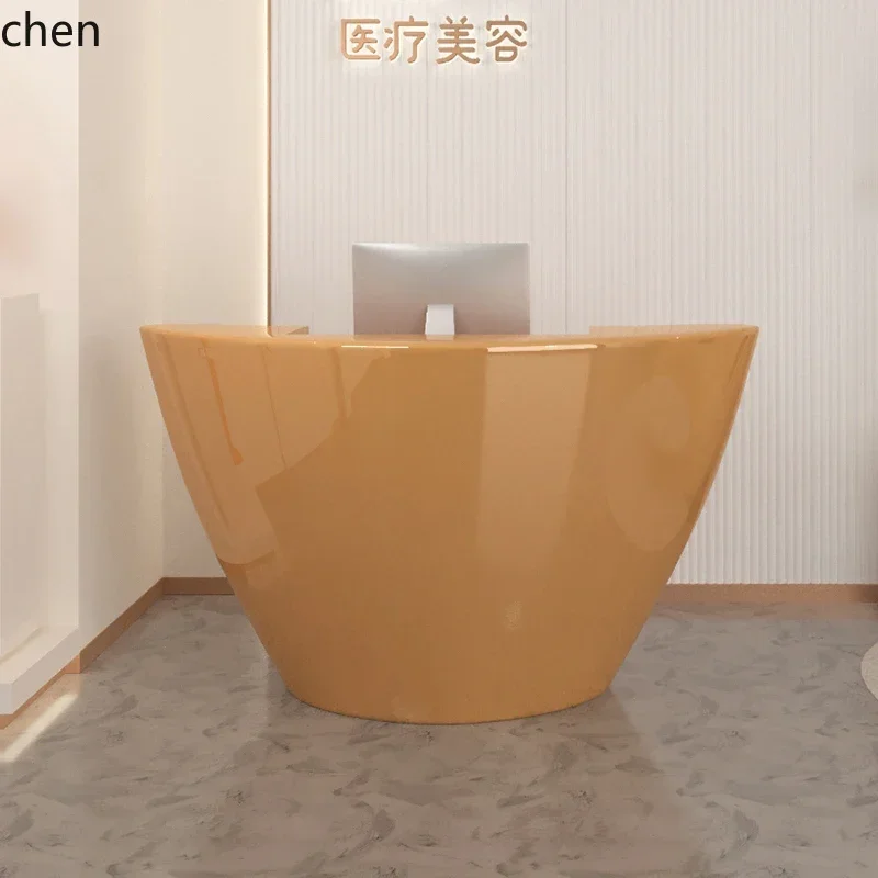 y8- beauty salon checkout page simple modern hotel health shop special-shaped company reception desk