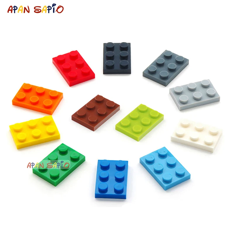 

200pcs DIY Building Blocks Thin Figures Bricks 2x3 Dots 12Color Educational Creative Toys for Children Size Compatible With 3021