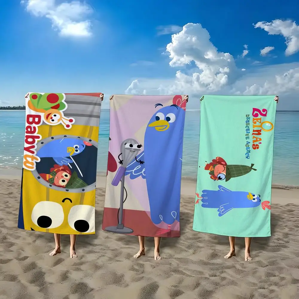 Cartoon Figure Z-Zeinas Detective Agency Towel ultra-fine fiber quick drying absorbent bath towel, outdoor swimming sports towel