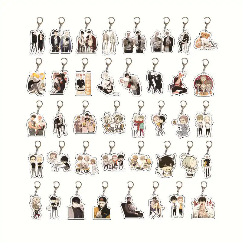 New Anime 19 Days Keychain Old Xian BL Mo Guanshan He Tian Jian Yi Manga Youth Figure Pendent Key Chain Women Men Christmas Gift