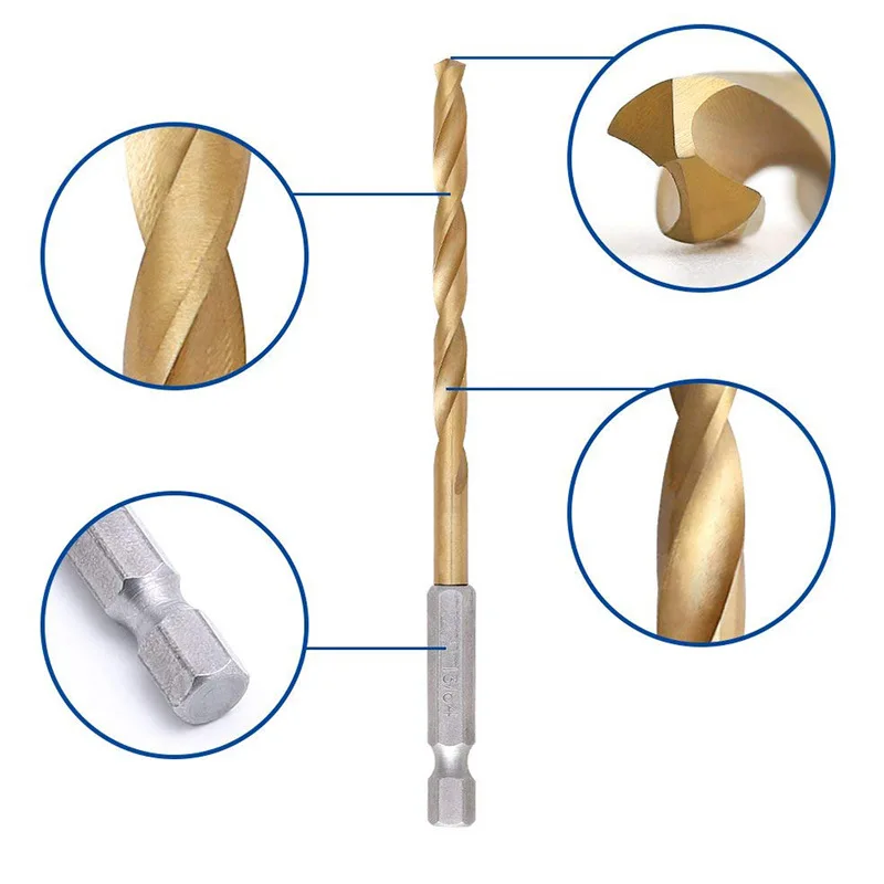 Imagem -04 - Hexagonal Shank Twist Drill Grupo Aço de Alta Velocidade Titânio Chapeado Furadeira Elétrica Ferramenta de Perfuração 1.56.5 mm