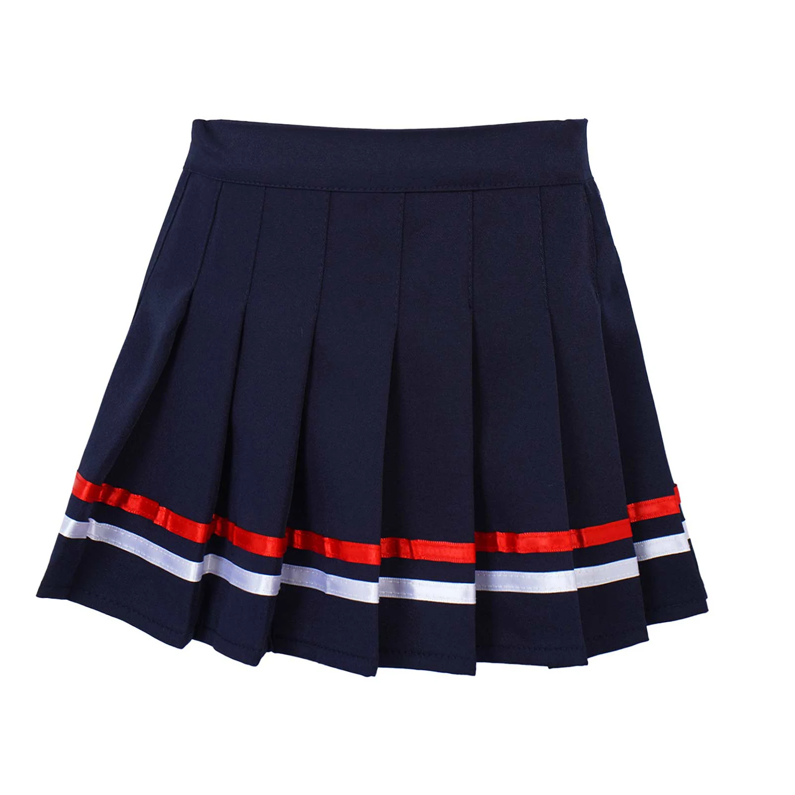 Kids Girls Schoolgirls Pleated Skirt Korea Style Fashion Striped School Uniform Skirts Elastic Shorts Skirt Golf Tennis Skorts