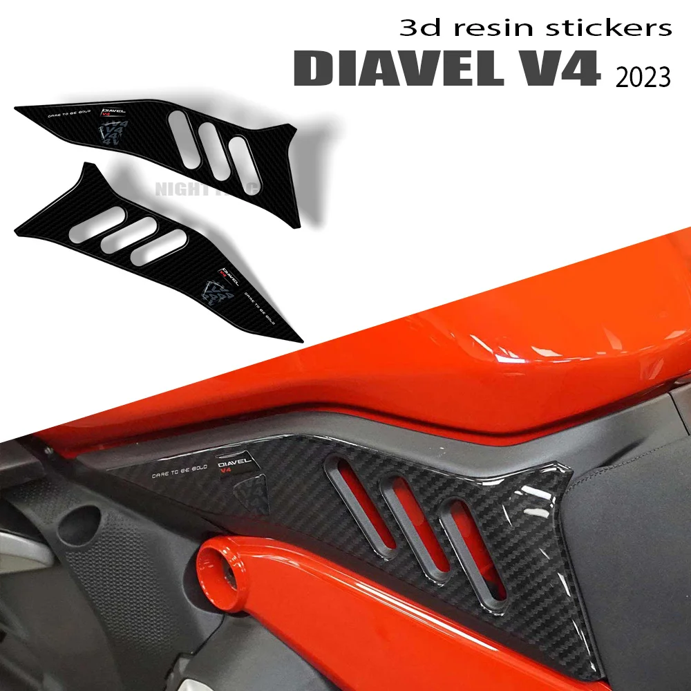 

diavel v4 2023 For Ducati Diavel V4 2023- Motorcycle Accessories Side Area Protector 3D Epoxy Resin Sticker Kit