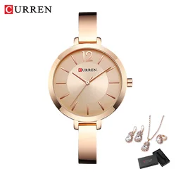 CURREN Brand 5 Piece Set Luxury Rhinestone Women Fashion Elegant Wristwatch Quartz Watch For Girl Ladies Clock Montre Femme