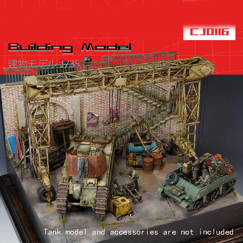 

1/35 заводской ремонт зданий с открытым воздухом, сборка модели, комплект песочного стола, сценарий, платформа, дисплей, база «сделай сам»