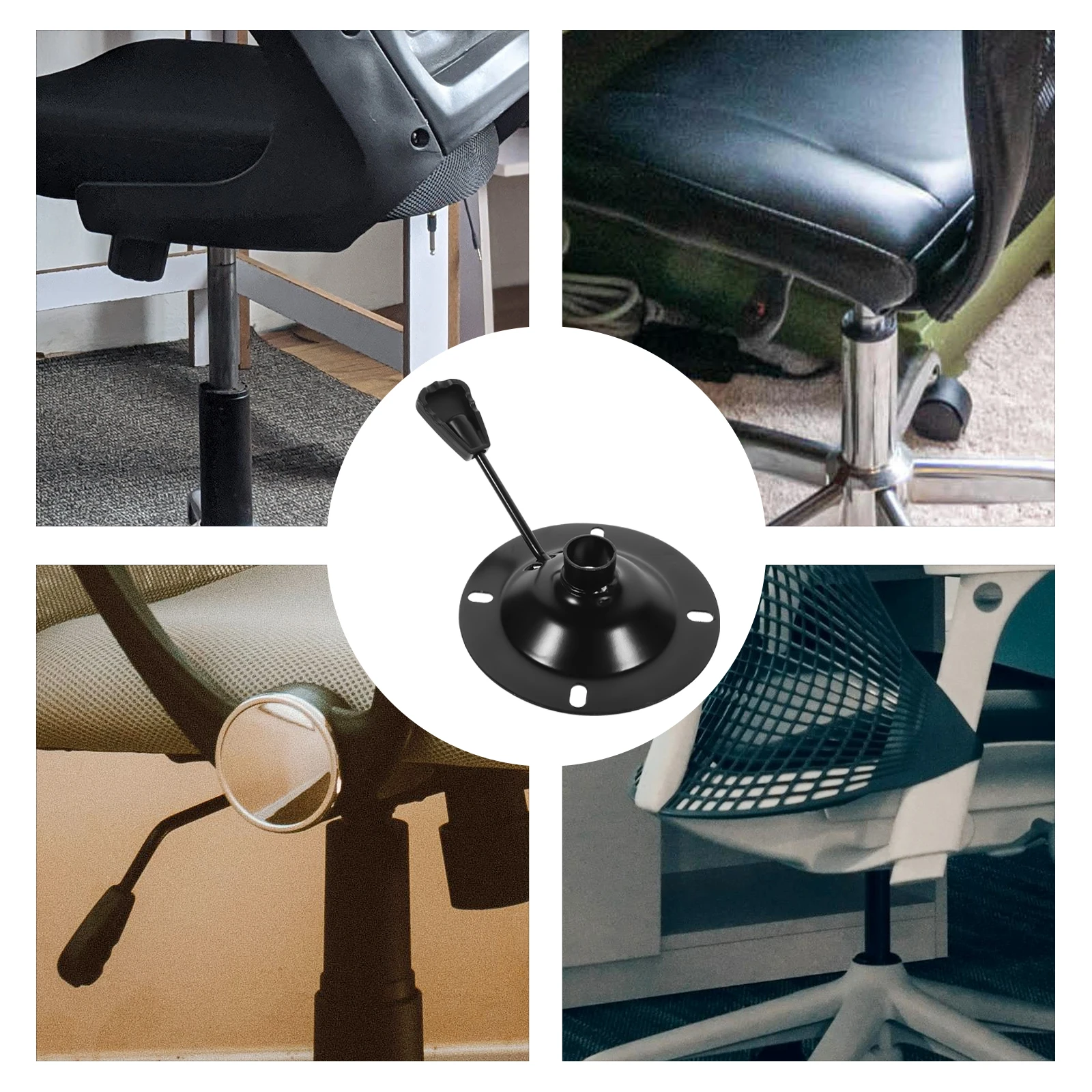 

Barber Chair Chassis 10x10 Anti-explosion Plate Footrest Tray Replacement Iron Tilt Control Base for Salon Chairs Office Chair