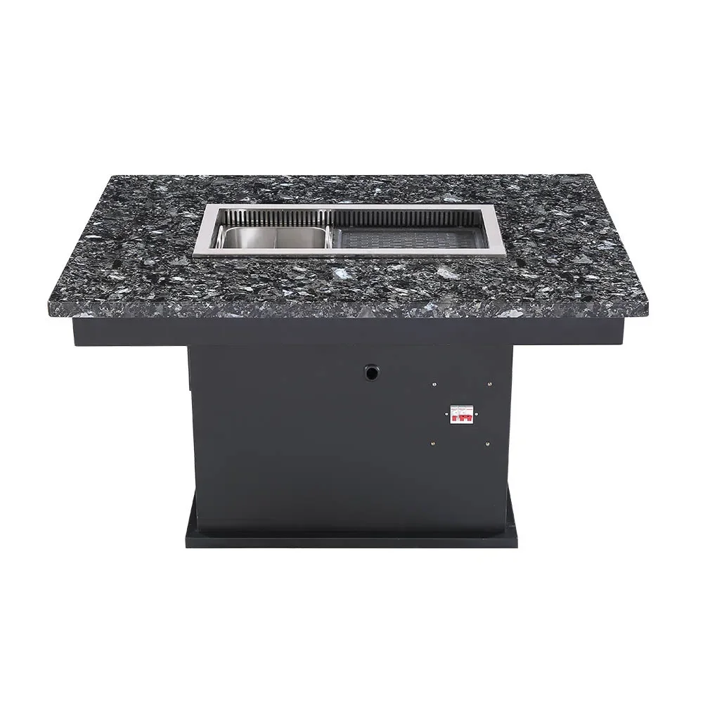pot dining table Commercial rinsing and roasting integrated table Environmentally friendly smokeless design restaurant