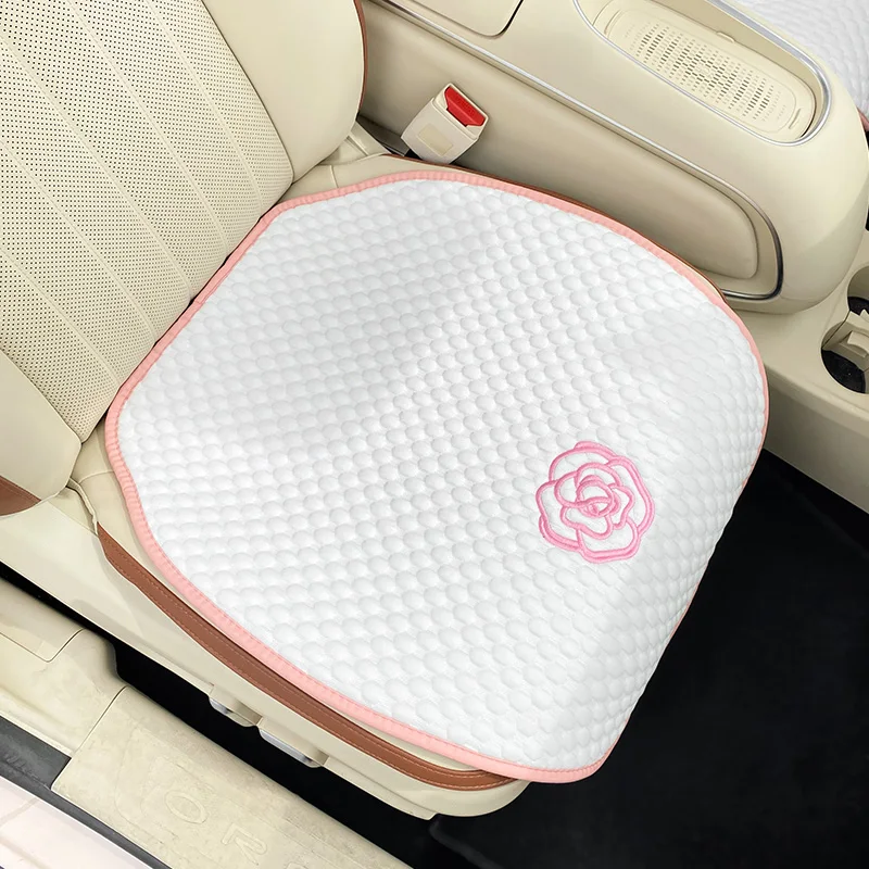 2023 New Four Seasons Universal Cartoon Flower Summer Ice Silk Protective Rear Cushion Car Seat Cushion Cover