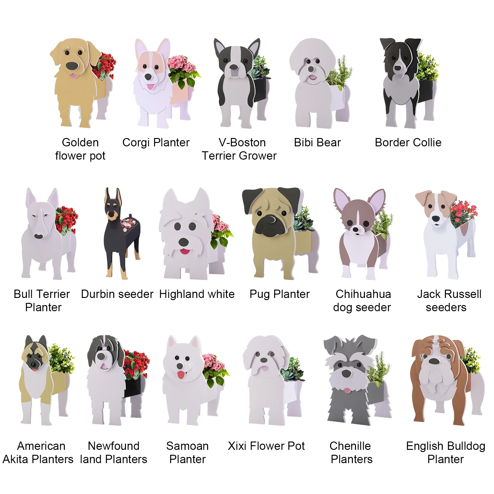 ZK40 Unique pet flower pots for planting flowers with dogs