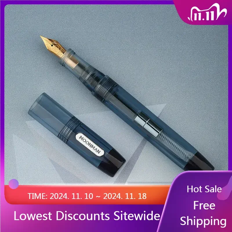 Majohn Moonman C3 Transparent Resin Fountain Pen Nib Classic 0.5mm Ink Pen Authentic Quality Business Student Writing Gift