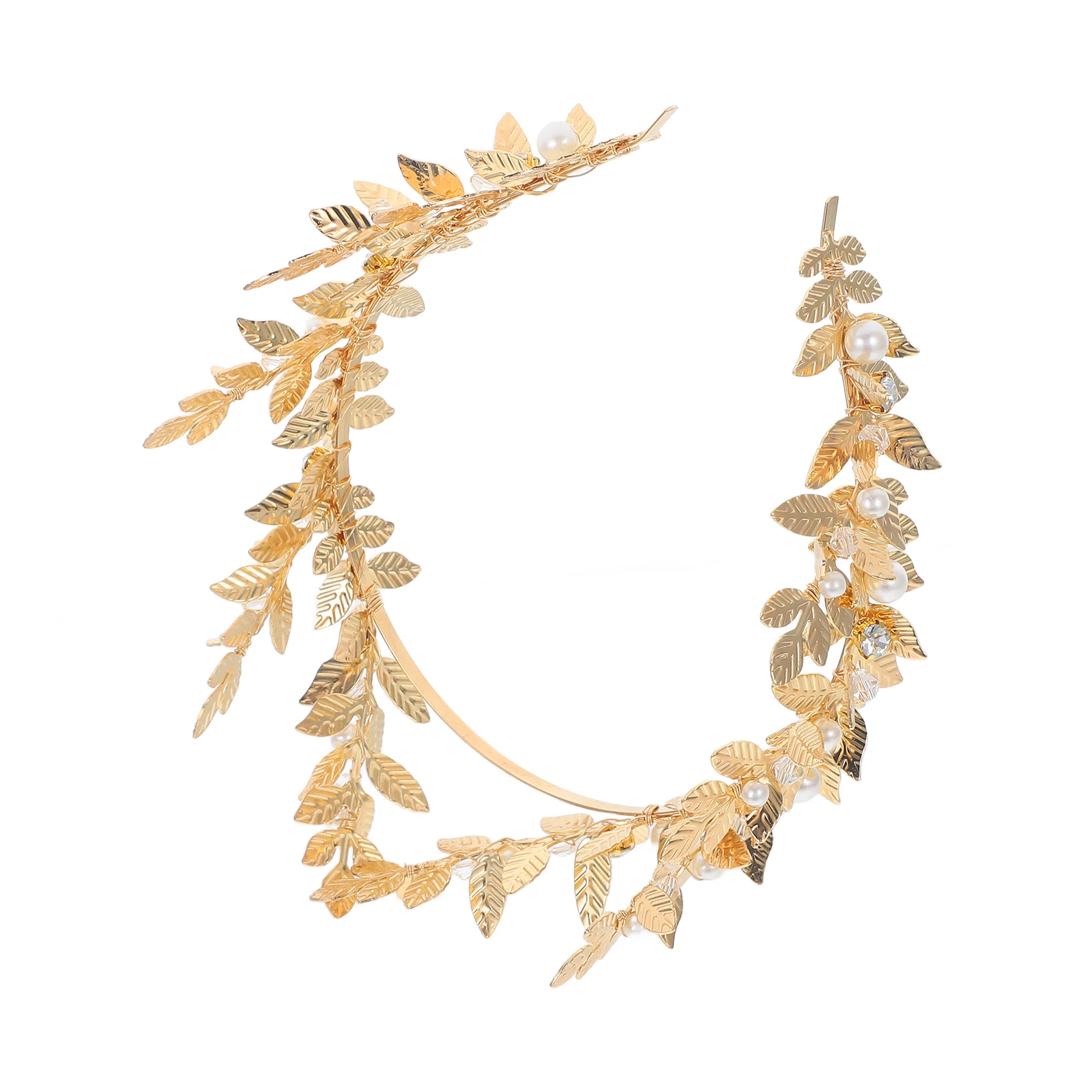 

Accessory Bridal Tiara Crown Stereoscopic Leaf Headband Pearl Wedding Bridesmaid