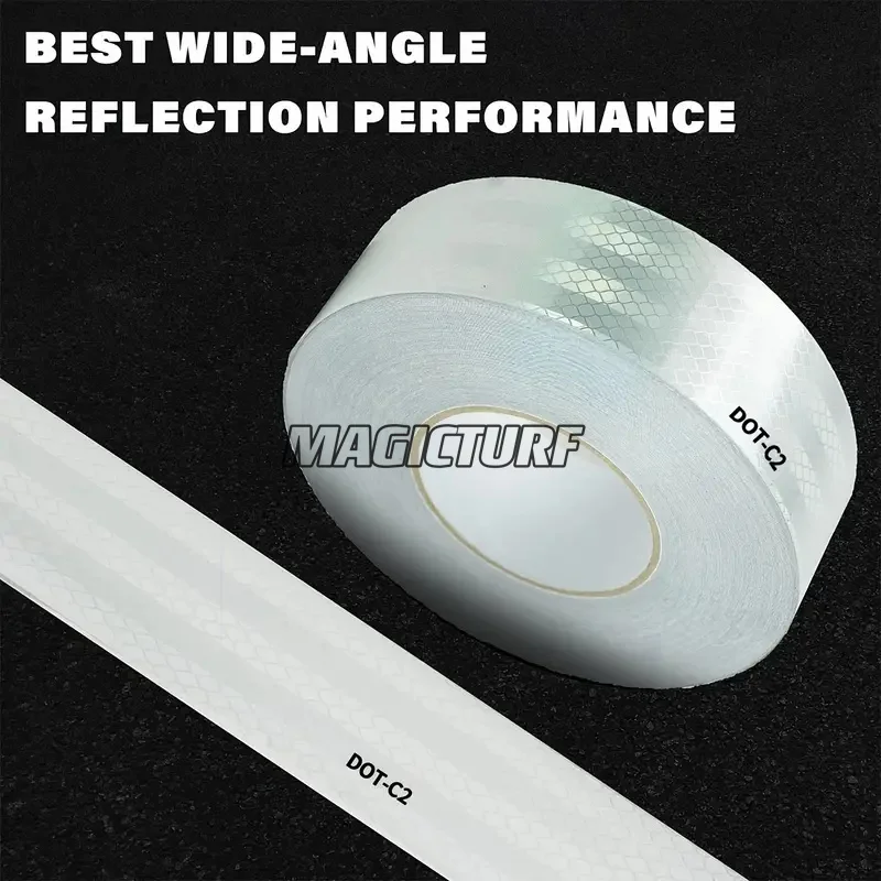 White DOT-C2 Reflective Tape EURO-STANDARD Adhesive Safety Conspicuity Stickers Waterproof Reflectors Truck Strips For Vehicle