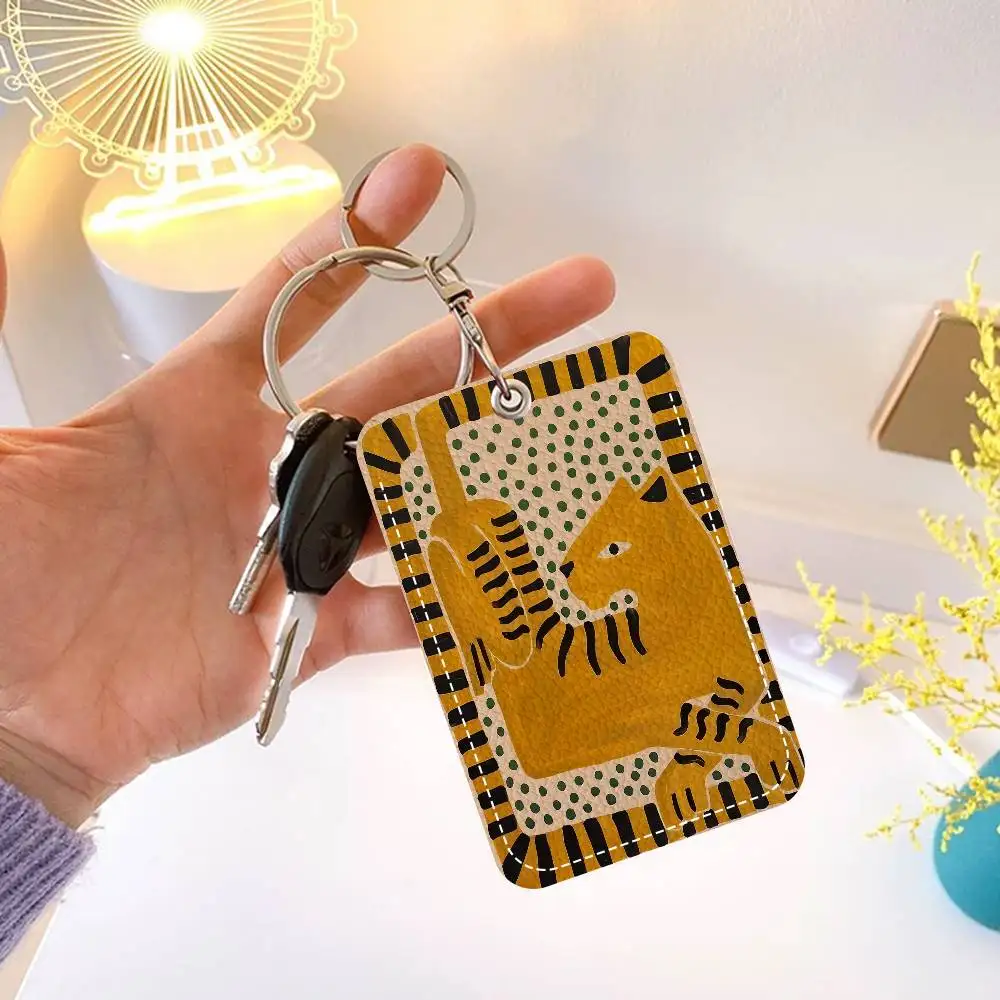 مصر الملونة مجردة النمر والفهد المفاتيح حاملي بطاقات كيرينغ البنك حافلة معرف بطاقات الائتمان سلاسل حلقة رئيسية