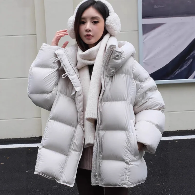 المرأة قصيرة أسفل سترة 2025 خريف/شتاء وصول جديد عالية لوفت البخاخ سميكة المألوف ركاب نمط معطف دافئ