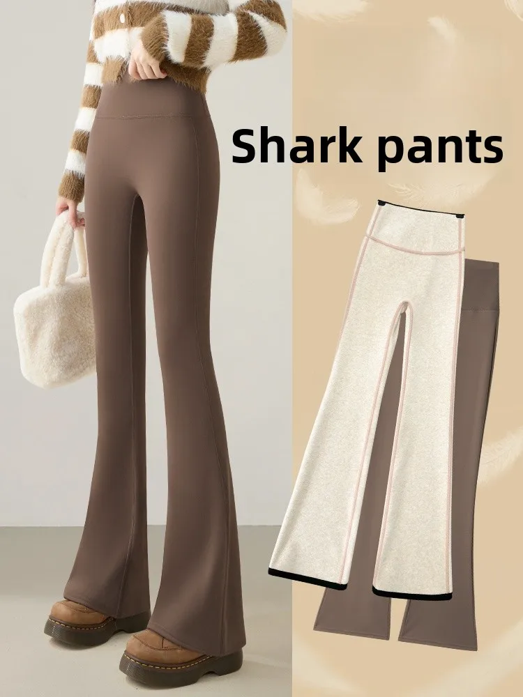 プラスサイズ ハイウエスト フィットネス ヨガパンツ レディース 秋冬 ベルボトムパンツ スリム 暖かい カジュアル ナイロン スパンデックス