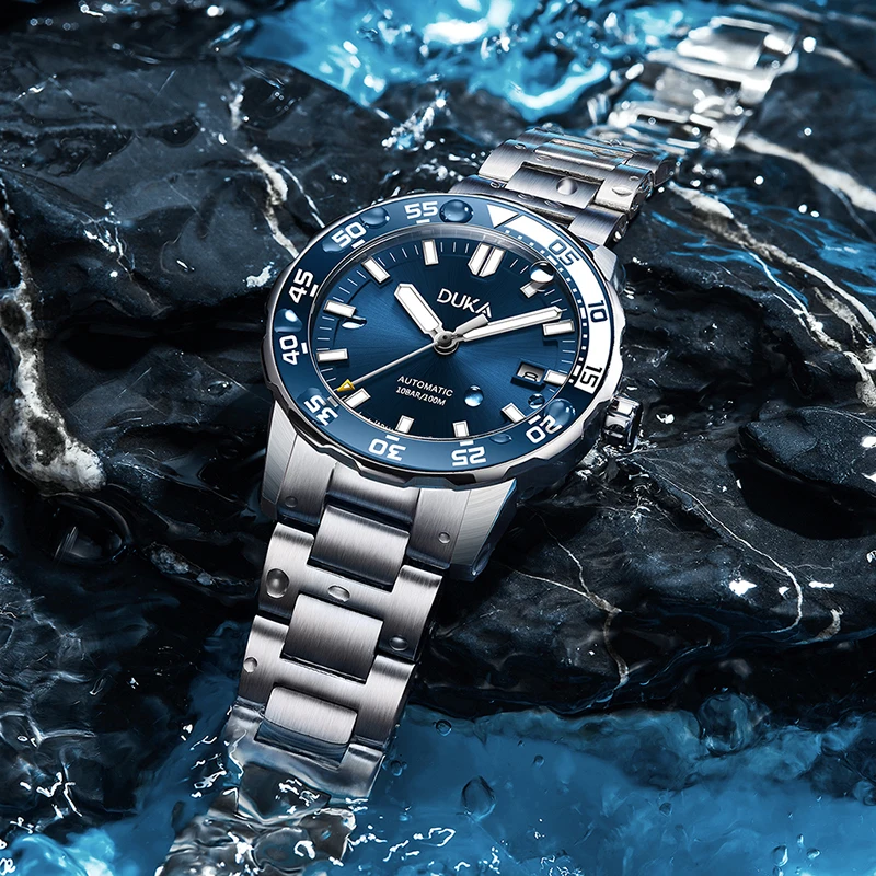 DUKA 2023 New Mechanical Watches Men's top Brand Luxury Automatic Watch Men NH35 Ceramic Bezel waterproof 100m Diving wristWatch