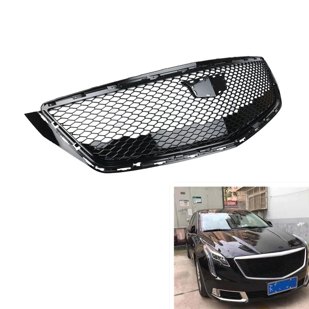 

For Cadillac XTS 2018 2019 2020 Honeycomb Style Front Grille Grill Car Body Kit Replacement Upper Bumper Hood Mesh Grating Grid