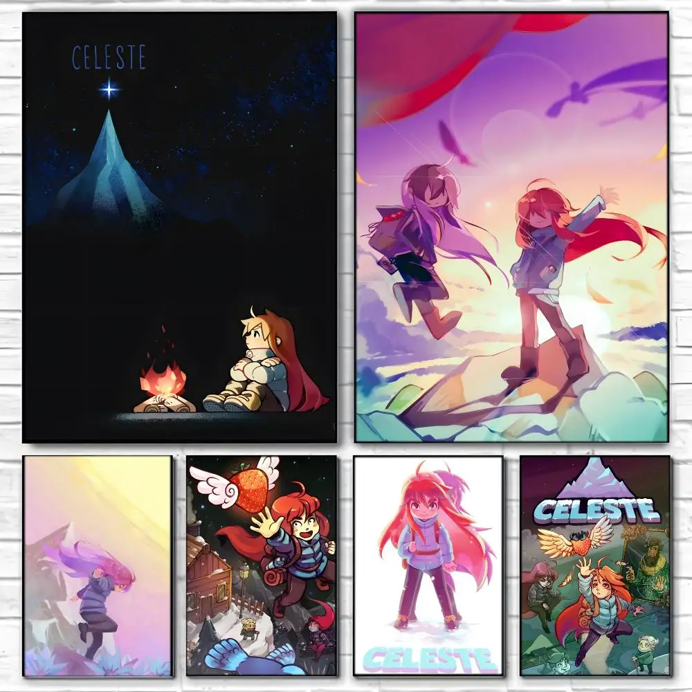 Video Game C-Celeste Poster  Self-adhesive Art Waterproof Paper Sticker Coffee House Bar Room Wall Decor