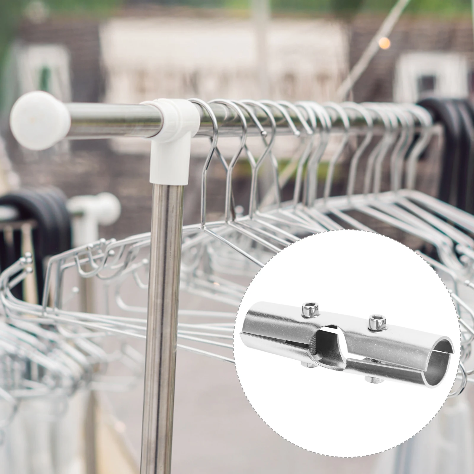 

2 set 2 Sets Steel Pipe Connectors Closet Rod Support Closet Rod Holder Socket Adjustable Screw Combined Storage