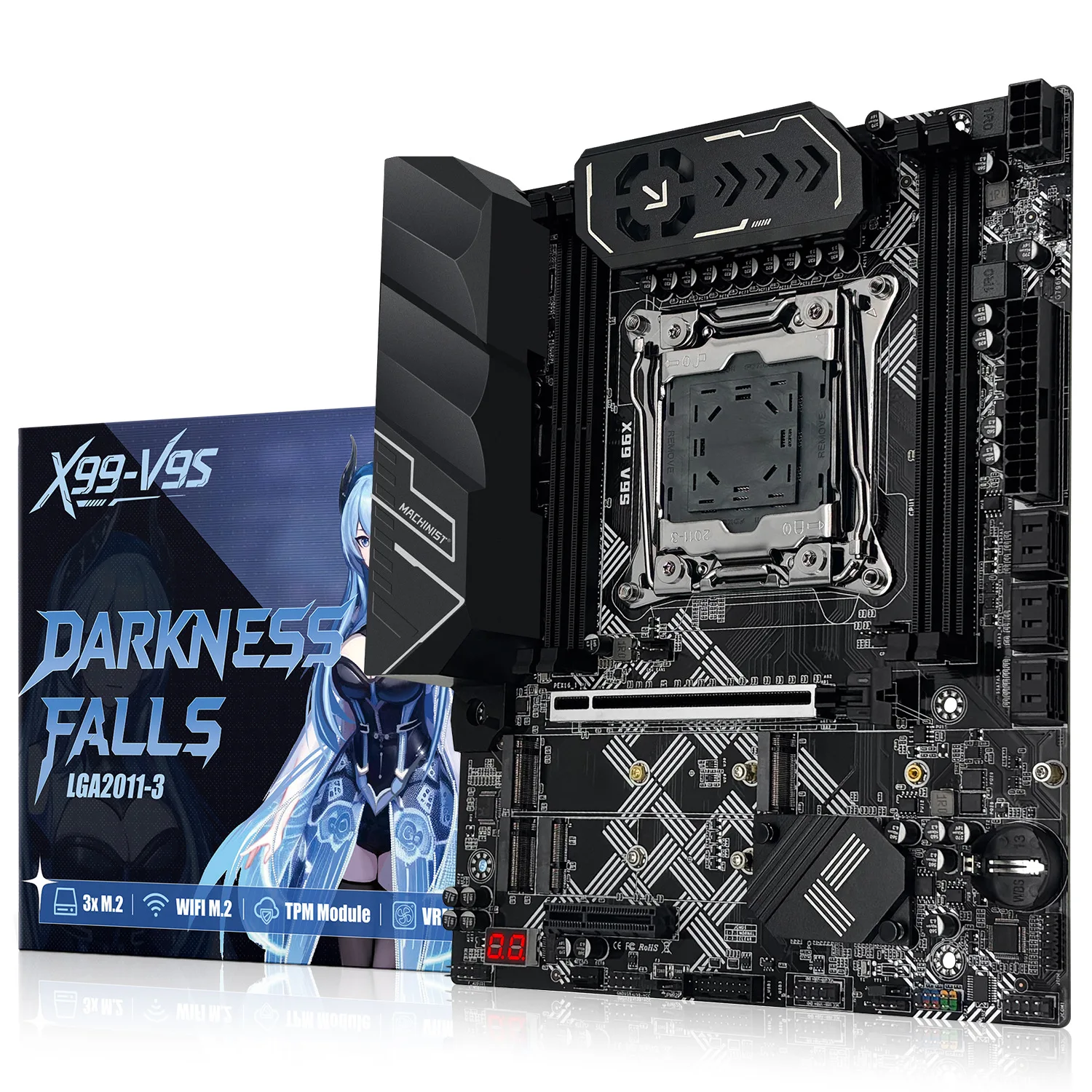 2Pcs MACHINIST X99‑V9S Motherboard LGA2011‑3 C612 Chipset TPM2.0 Four‑Channel DDR4 Xeon E5 V3 V4 Workstation Mainboard