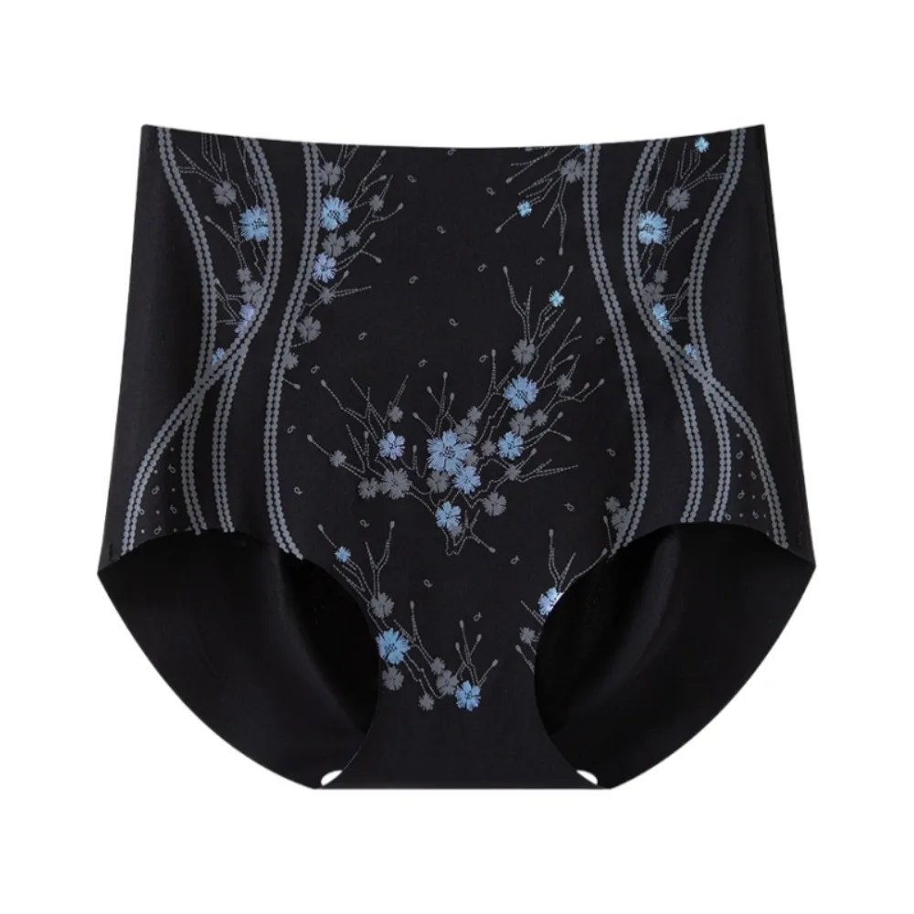 

High Waist Postpartum Body Shaper Flowers Large Size Seamless Underpants Shapewear Waist Trainer Butt Lifter Briefs Women