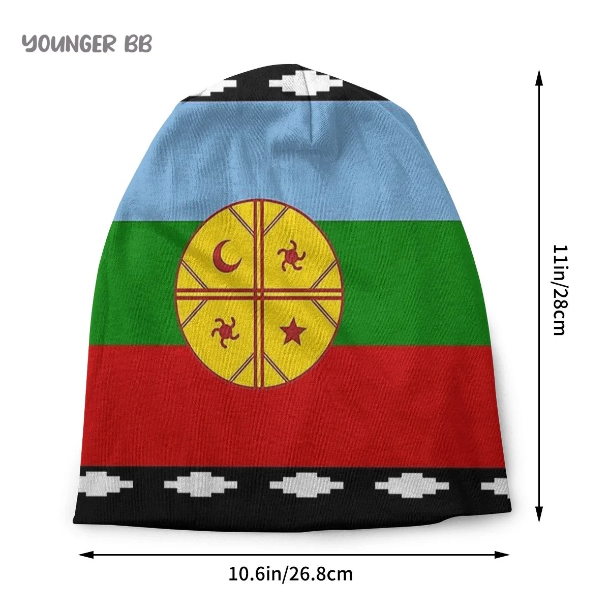 Bonnet Hats Flag of Argentina Men Women's Knitting Hat Mapuche Flag Winter Warm Cap Beanies Thermal Elastic Caps