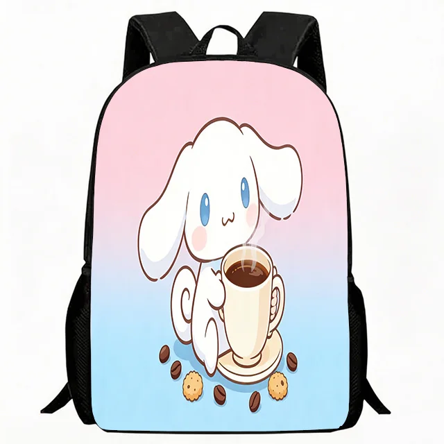 

Kids Bag Cute Puppy with Coffee and Cookies Print School Backpack Adjustable Breathable Children's Casual Daypack Lightweight Du