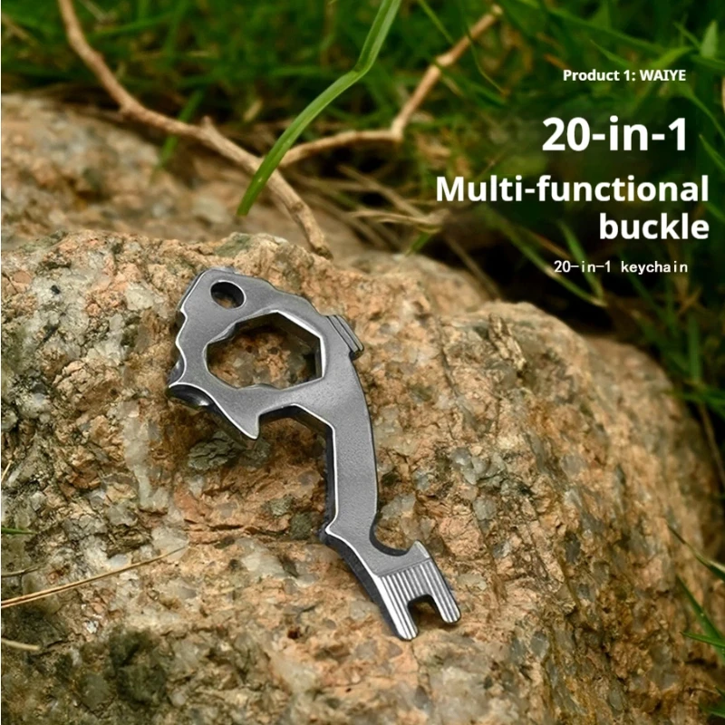 WAIYE 20 In 1 Portable Mini EDC Multi Tool Keychain Bottle Opener Flathead Phillips Screwdriver For Outdoor Camping Emergency