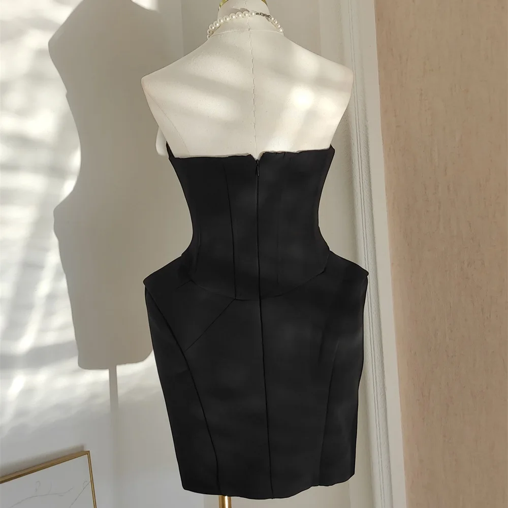 2025年冬 レディース チューブドレス サテン パネル コルセット セクシー レディースドレス y2k 服 新ファッション 高品質 パーティー ミニスカート ブラ