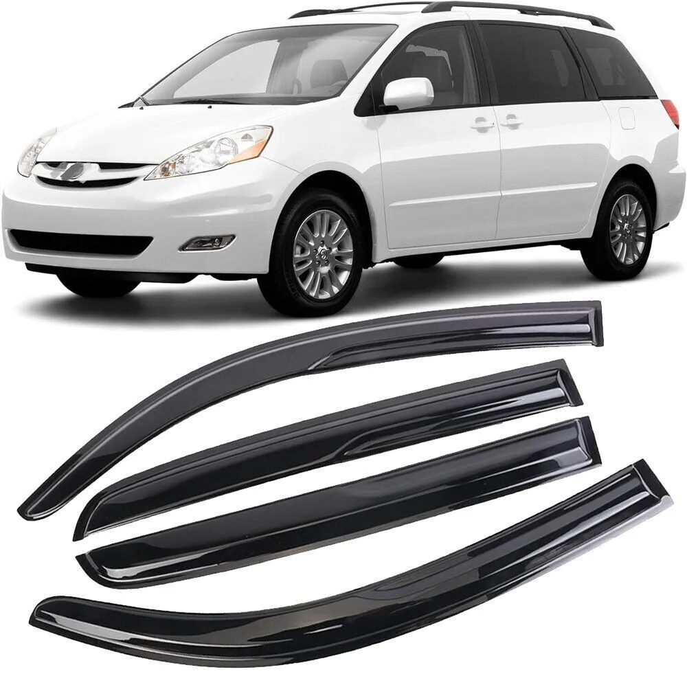 

For 2004-2009 Toyota Sienna Tape-On Window Visor Vent Sun Rain Guards
