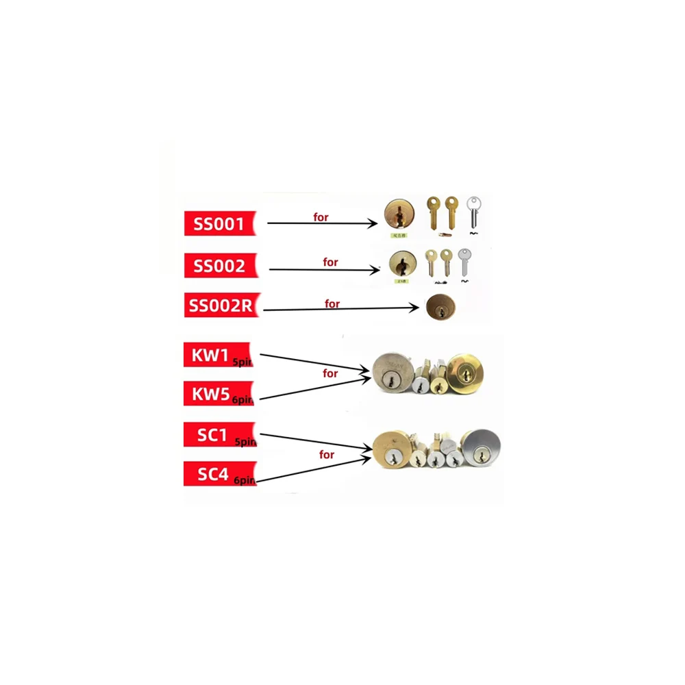 Lishi 2 in 1 Tool SC4 SS001 SS002 SS002R SS003R pro R52 KW1 KW5 SC1 M1MS2 AM5 R52L Locksmith Tools for Home Door Civil Locks