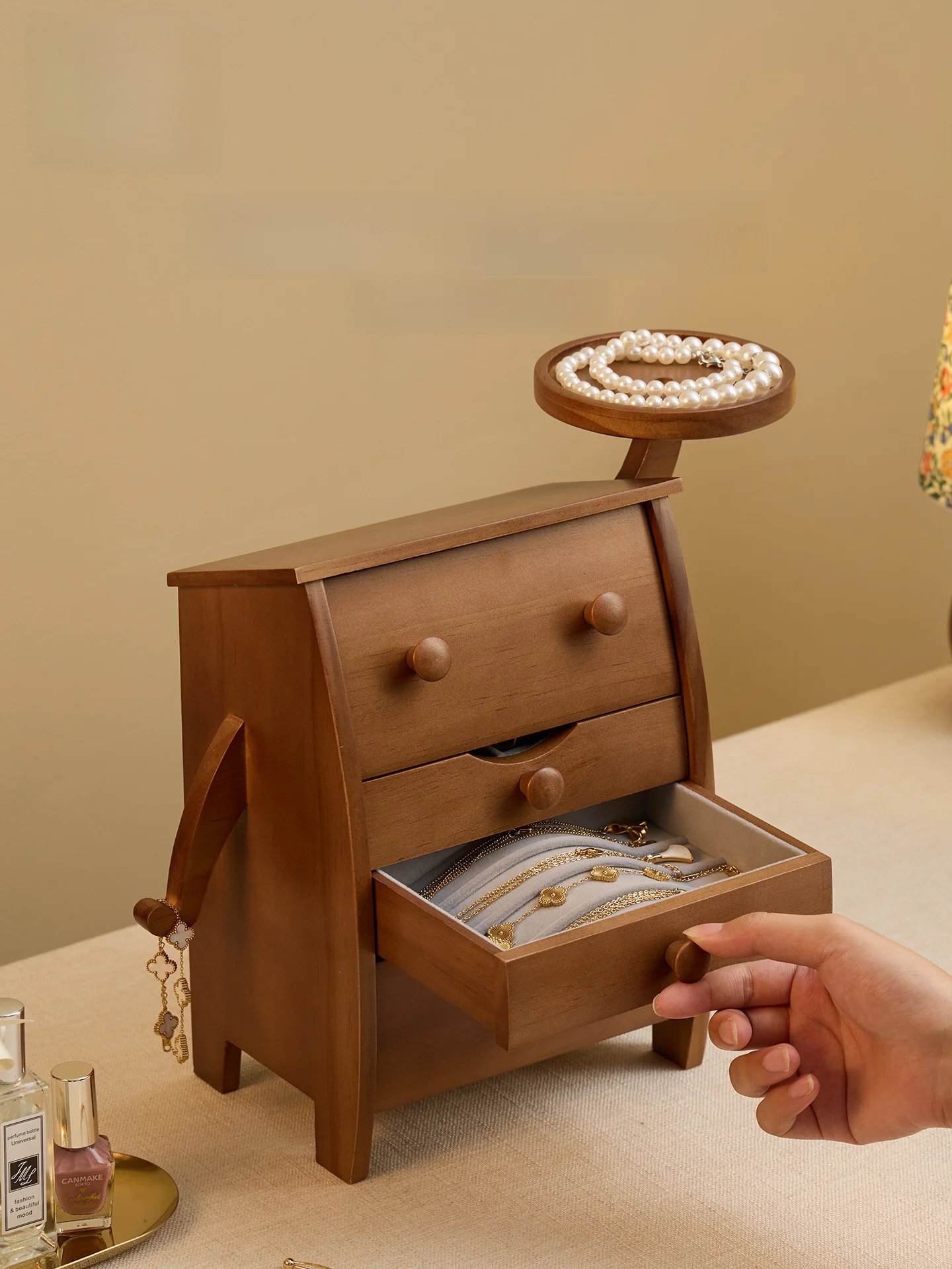 

Шкатулка для украшений Fanhuan из дерева: Изысканная, высококачественная, для свадьбы, дня рождения, подарка женщинам, милый мультяшный дизайн, для хранения украшений