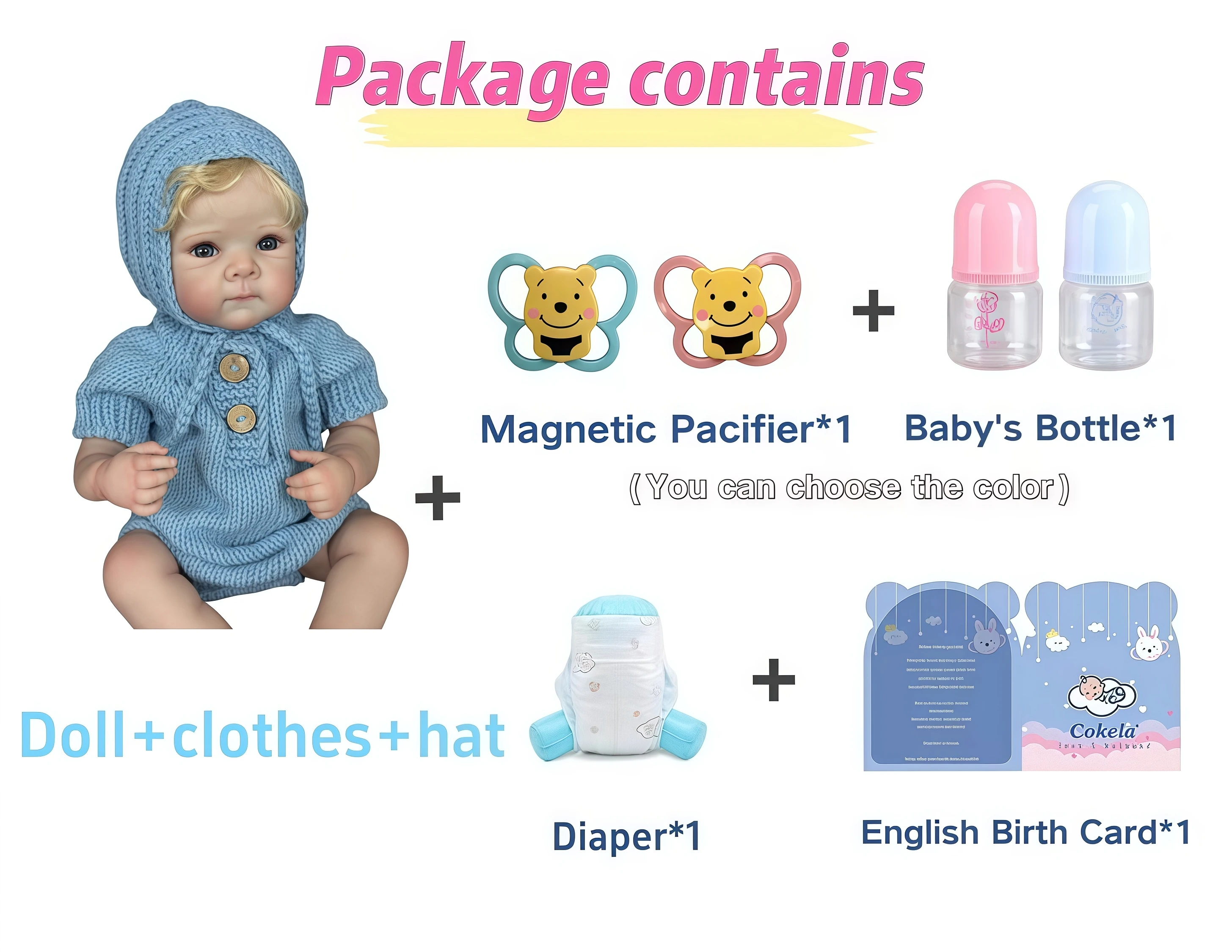 Cokela 50CM/20 cali nowonarodzone dziewczynki lalki Reborn Vinyl Bebe Reborn lalki dla dzieci z akcesoriami