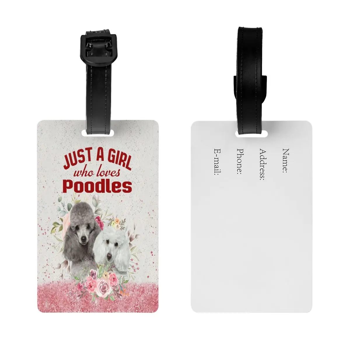 Poodle Graphic Luggage Tags for Suitcases Cute Pudel Dog Lover Baggage Tags Privacy Cover Name ID Card