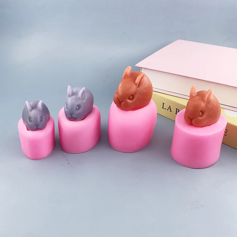 ชุดกระต่ายแม่พิมพ์ซิลิโคนอาหารวัสดุความปลอดภัย DIY Fondant เค้กตกแต่งช็อกโกแลต Mould Ice Cream Mould ในครัวเรือนเครื่องมือ