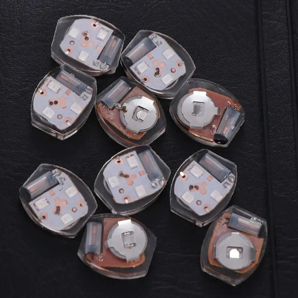 10Pcs Sandal Accessories Plastic LED Shoe Light Luminous Glowing Movement Electronics Lamp Miniature Hole Shoes Lamp Diy