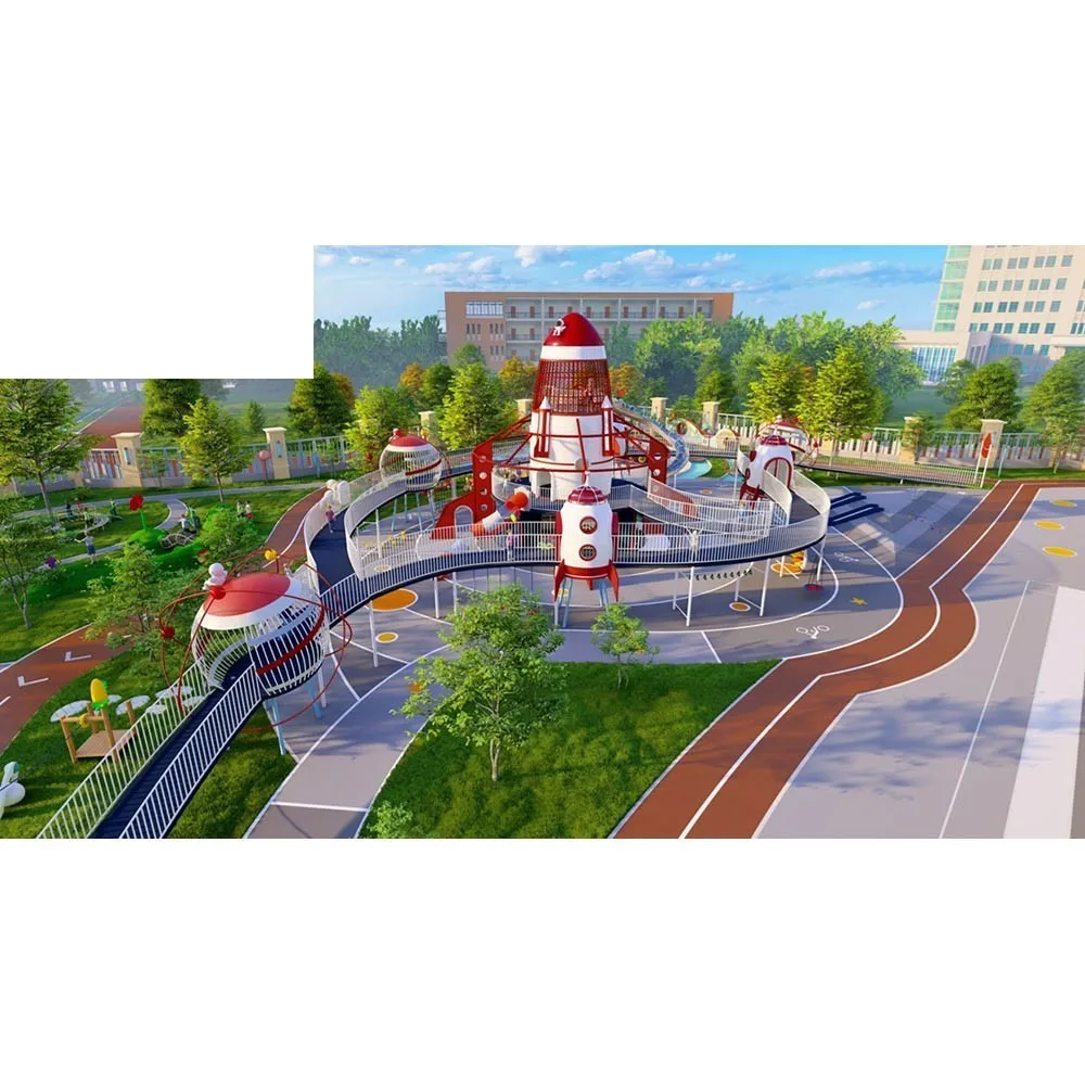 High Quality Customized Adventure Park Games Non-Standard Outdoor Airplane Amusement Facilities Kids Play Set Ladder Slide Swing