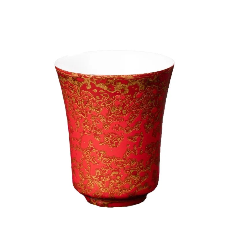 

Large lacquer teacup high-grade rhino skin paint ceramic tea cup intangible cultural heritage characteristic handicraft lacquer