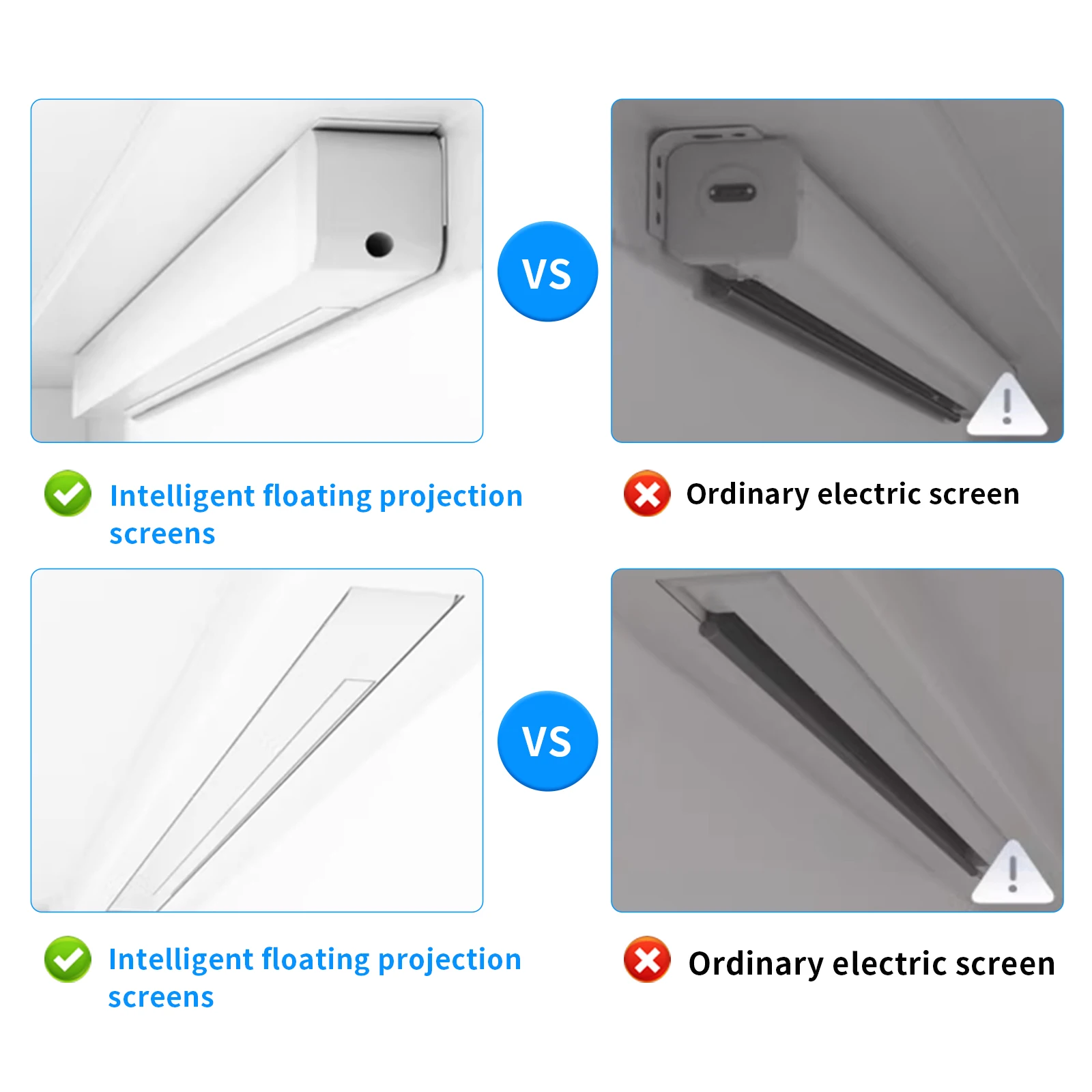 Floating Screen Electric Projection Screen Photonic White Screen Home 100 inch Hidden Automatic Lifting 4K Ultra High Definition