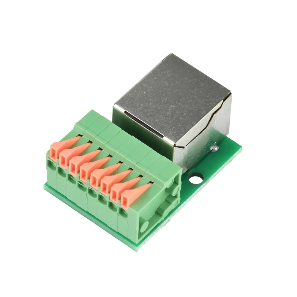 RJ45 Solderless Terminal Block Adapter Module Male Female Socket DIN Rail Mount Ethernet Shielded Gigabit Network Signal Adapter