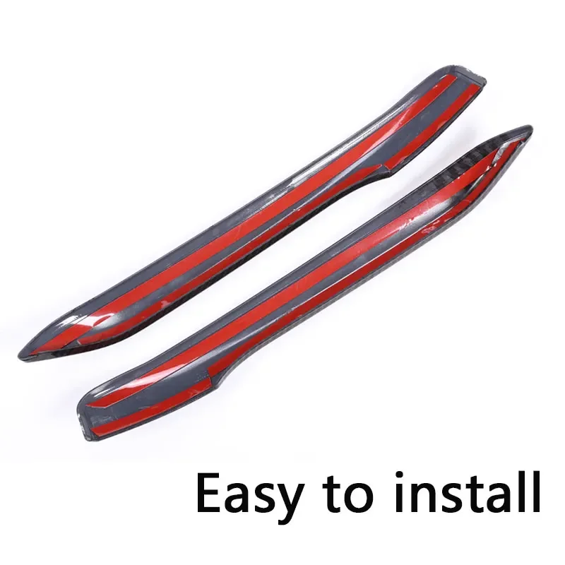 2pcs Car Fog Lights Lamp Strips Trim Cover Stickers For BMW X1 F48 2020 2021 Styling Carbon Fiber Style Front Car Accessories